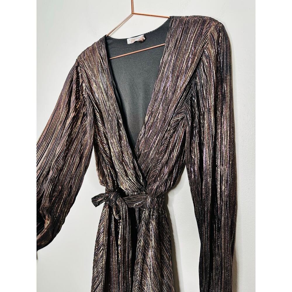 RAMY BROOK Multicolor Metallic A-Line Long Sleeves Elise Vincy Dress Size Small - Picture 16 of 16